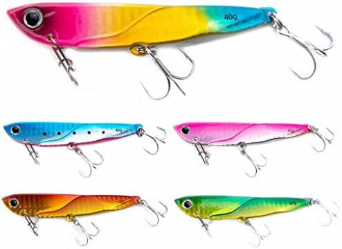 SEIRANLURE Saltwater Jigs 20G(0.7oz) 30G(1.1oz) 40G(1.6oz) 5PCS Artificial Lures Jigging Lure Fishing jigs Flounder Lure Blade Spinner Jigs Metal Swim Jigs SR-SG Swim Jig