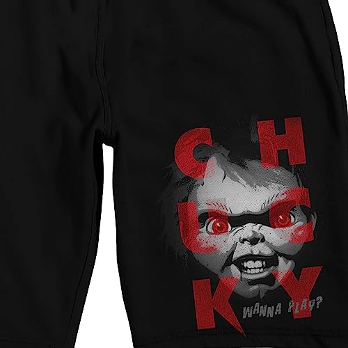 Bioworld Chucky Scary Face Men's Black Sleep Pajama Shorts2