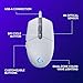Logitech G203 Wired Gaming Mouse, 8,000 DPI, Rainbow Optical Effect LIGHTSYNC RGB, 6 Programmable Buttons, On-Board Memory, Screen Mapping, PC/Mac Computer and Laptop Compatible - White