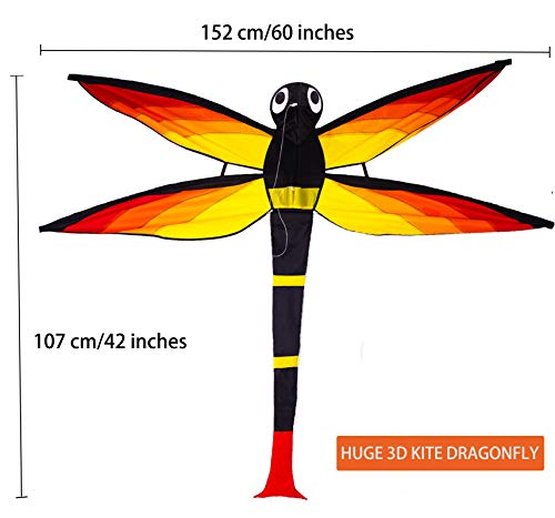 ZHUOYUE Dragonfly Kites for Kids and Adults, Single Line Kite Easy Flying for Outdoor, Nylon Fabric Best Kite with Flying Tool