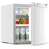 COWSAR 1.6 Cu.Ft Compact Fridge with Freezer, Small Refrigerator with 7 Temperature Settings, Energy-efficient Low Noise Fridge Suitable For Dorm, Office, Bar, RV, Bedroom, Commercial
