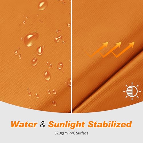 ExacMe Trampoline Pad Replacement Round Safety Spring Cover, No Hole for Pole (Orange, 12 Foot)