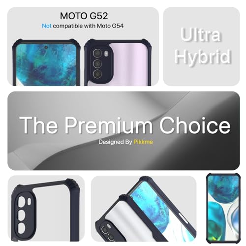 Image of Outlouders Back Cover for Motorola Moto G52 / G82 5G | Ultra Hybrid Transparent | Full Camera Protection | Raised Edge | Crystal Clear Bumper Case (Blue)