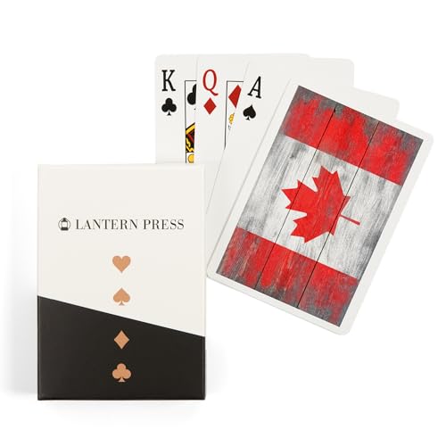 Baraja de Póker con Bandera Rústica de Canadá, 52 cartas