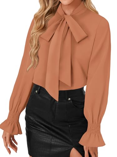 Image of LYANER Women's Bow Tie Neck Business Work Blouse
