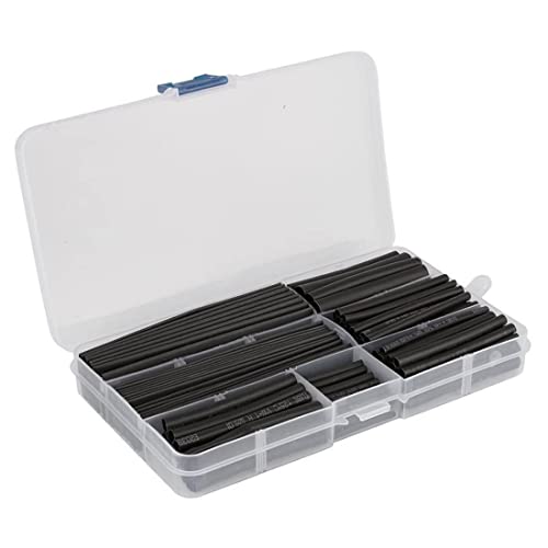 Haobase 150 pcs 2: 1 Tubes à tubes thermorétractables Tube sans fil Câblage 8 Tailles 2-13mm Noir Cover