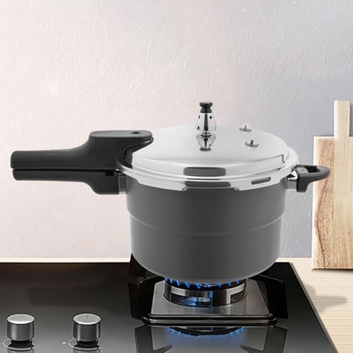 QuatoLuilo Olla a presión moderna de acero inoxidable con capacidad de 5 litros, para cocinar al vapor, anillo de sellado de silicona y asas antiquemaduras para una cocción segura