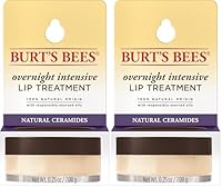 Burt's Bees 100% Natural Origin Overnight Intensive Lip Treatment with Ceramides, 7.08g (Pack of 2)