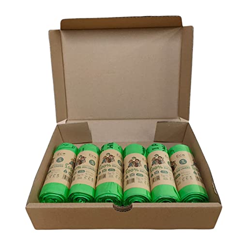 Eco Green Living Bin Liners, Plastic Free, Strong & Leak Proof Food Caddy Bags, Small Bin Bags for Food Waste & Kitchen Caddies,108 Bags, 2.64 Gallons