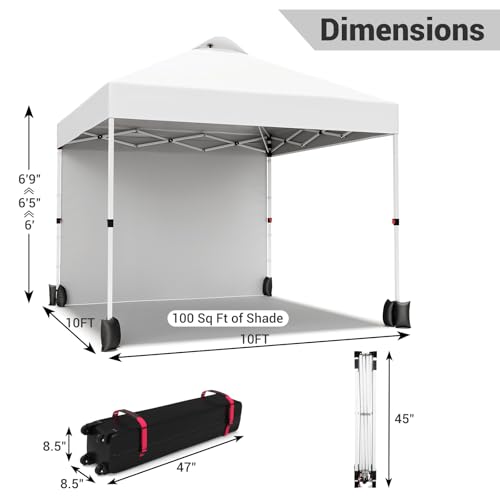 Garvee 10x10 Pop Up Canopy Tent with 1 Removable Sidewall, White by Garvee - Used condition - Image 7