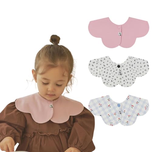 [Konny] Rj[X^C 3Zbg Baby Bib 360°[O 悾ꂩ zE Vv ̎q j̎q xr[R[f oYj  v[g 3-5(Baby Pink, Modern Flower, Grid Ch