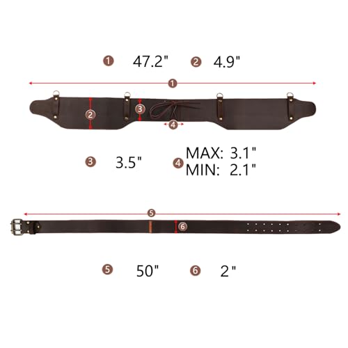 Tourbon Leather Logging Belt Kit Faux Fleece Padded Tool Belts Loggers Felling Belt System for Tree Cutting Electricians Construction Workers Adjustable Waist Fits 33"-47" by TOURBN - Image 4