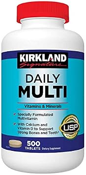 Kirkland Signature Daily Multivitamin & Mineral Tablet, EIzDnG, 500 Bottle Pack of 2