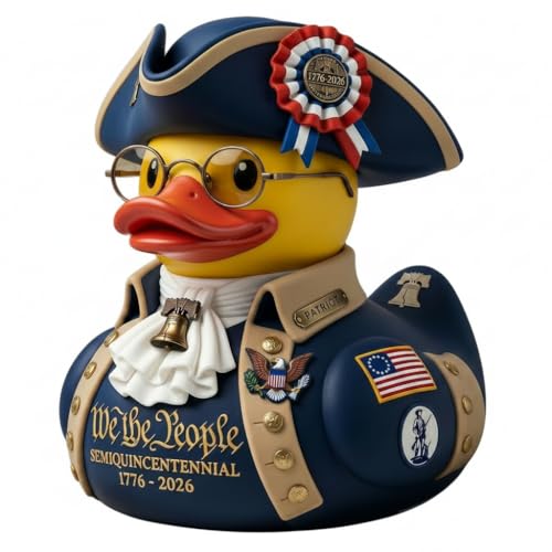 iWorldBlue American Independence 250th Anniversary Rubber Duck Patriotic Military Rubber Duck for Ducking Army Veteran Duck for Car Dashboard Gift for Veterans & Duck Lovers (250th)