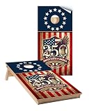 Cornhole Board Wraps #1010 - Wood U.S. 250 Years Flag Cornhole Wraps - Cornhole Graphic Decals - Includes Application Squeegee - Set of (2) 25" x 49" Wraps with Gloss Laminate