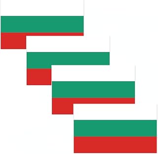 4 PCS Flag Stickers - Bulgaria Flag Stickers Decals for Cup Computer Laptop Car Bumper Window Helmet Musical Instrument with Smooth Surface