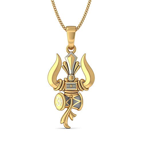 ATJewels Two Tone Gold Over 925 Sterling Silver OM Religious With Trishul Pendant-image-45