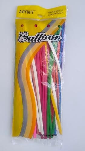ASIYUHY 260Q long balloons 100 Pack Twisting Animal Balloons Assorted Color Thickening Latex Modeling Long Magic Balloons for Animal Shape Birthday Weddings Christmas Party Decoration — view 2