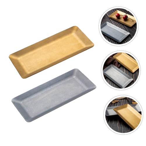 2 Platos Japoneses Rectangulares de Acero Inoxidable miniatura 3