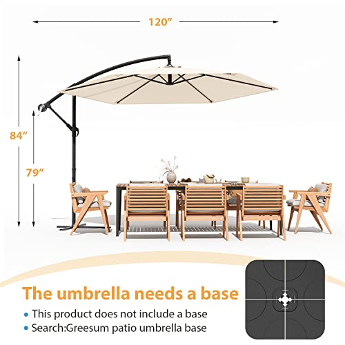 image for Greesum Offset Umbrella 10FT Cantilever Patio Hanging Umbrella Outdoor