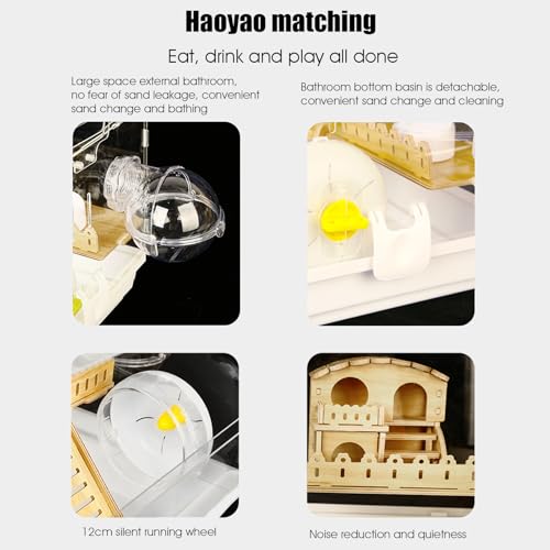 Grande cage de hamster transparent enceinte spacieuse ventilée pour rongeur - 7