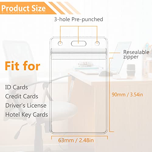 100 Pack Retractable Badge Reel Clips With 100 Pack Vertical Id Card Holders Retractable Badge Holders With Clip Id Badge Clips With Name Card Holder For Nurses Office School,Black #TOP2