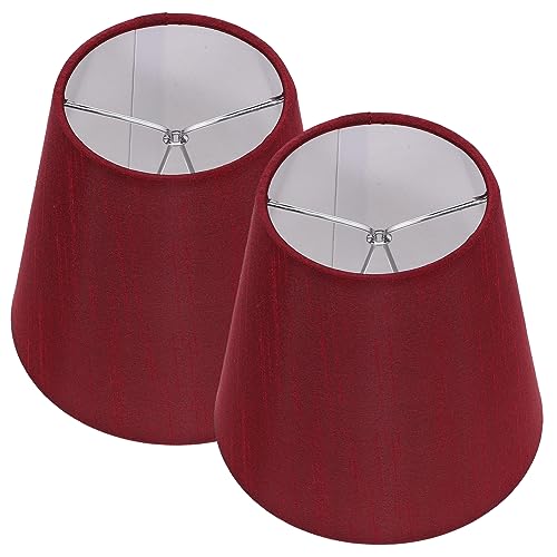 Veemoon Pantalla De Lámpara Clip Para Lámpara De Pared, 2 Unidades, Tela Vino Tinto, Diseño Moderno, Apta Para Comedor y Sala, Accesorio Práctico Para Iluminación Doméstica