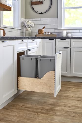 Contenedor de basura metálico plateado 27 qt con tapa y cierre suave miniatura 2