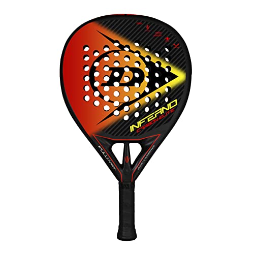 Dunlop, Inferno Carbon Elite, Raqueta De Pádel, Negro/Naranja/Amarillo, U, Unisex-Adulto