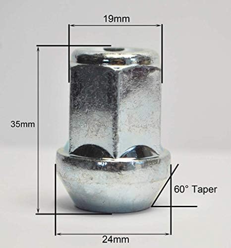 Ellis Excellence Set of 20 M12 x 1.5, 19mm Hex Alloy Wheel Nuts, Compatible With Ford & More