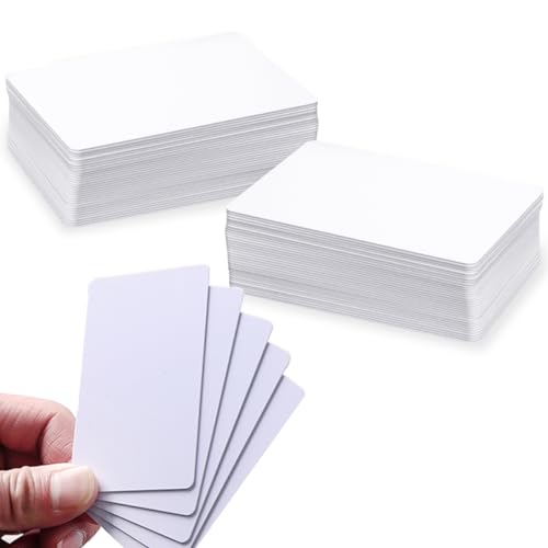 Image of LOSYHU 50 Pcs Premium Blank White PVC Cards, Printable Plastic Blank Business ID Cards, 30 mil 0.76 mm CR80 Credit Card Compatible with All Plastic Card Printers (86 x 54mm)