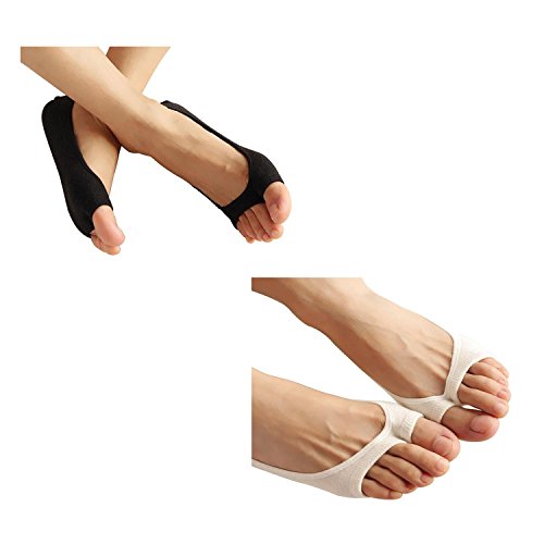 Image of seven wolves Womens Peep Toe Socks 6 Pairs, Toeless Cotton No Show Socks Non Slip Shoe Liner