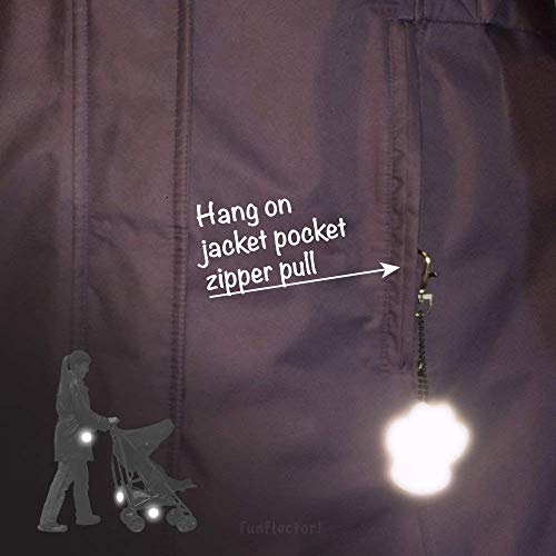 Funflector Safety Reflector - Paw Print - Gold - With Swivel Clasp - 1-Pack #TOP2
