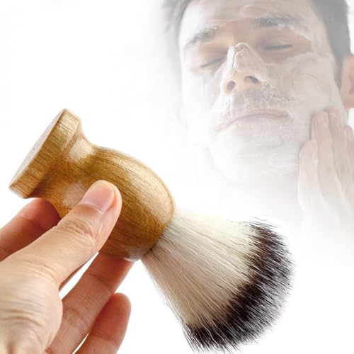 Brocha de Afeitar de Pelo de Tejón, Brocha de Afeitar con Mango de Madera Maciza, Hecha a Mano con Pelo de Tejón, Suave con la Piel, para el Afeitado en Húmedo con Navaja de Afeitar (1 Piezas)