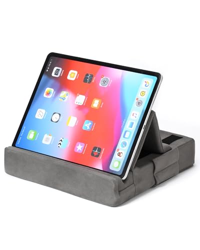 BS-VOG Tablet Stand for Bed and Sofa, Adjustable iPad Pillow Tablet Holder with Pen Slots, Portable Cushion for 4.7"–12.9" Devices, Travel Accessories for Home, Office, and Reading Use