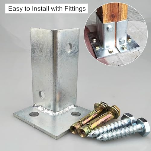 Base de poste de acero contra la humedad, soporte ajustable para anclaje de hormigón 3