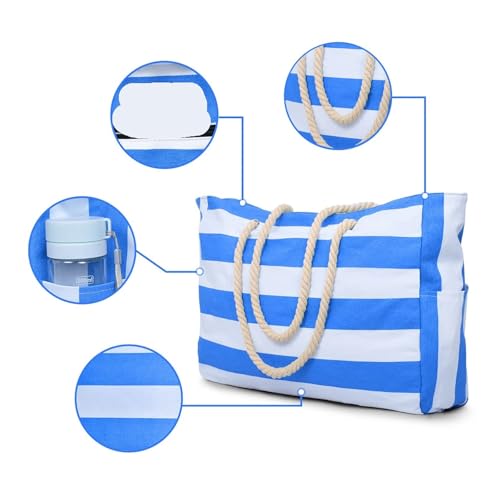 Sac extérieur rayé pliable avec fermeture éclair de plein air - 3