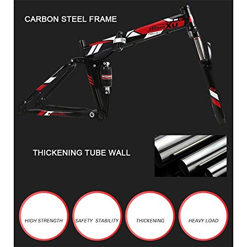 JLRTY Mountainbike Mountainbike, 26 Zoll Faltbarer Hardtail Fahrräder, Fully-und Dual-Disc Brake, Stahl-Rahmen (Color : Red, Size : 21-Speed) – Bild 5