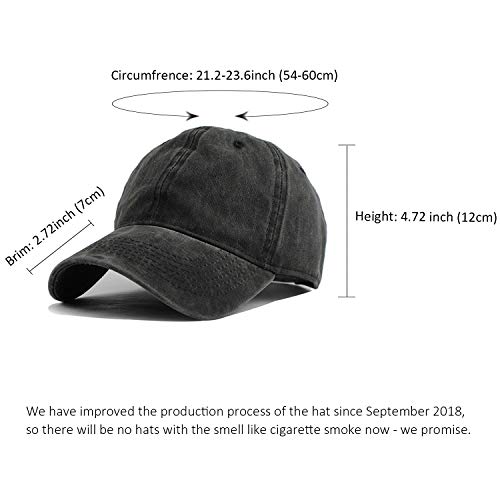 Image of HH HOFNEN Baseball Cap Washed Cotton Unstructured Vintage Hat for Men Women | Unisex Sports Ball Caps Sun Protection Adjustable Outdoor Curved-Brim Dad Hat Classic Plain Cap