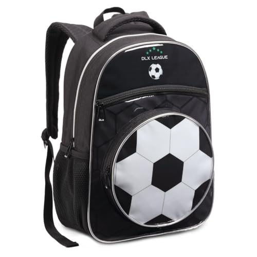 Mochila de Costas Escolar Infantil, Material Resistente, Estampa Temática para Meninos (Mochila de Futebol Masculina)