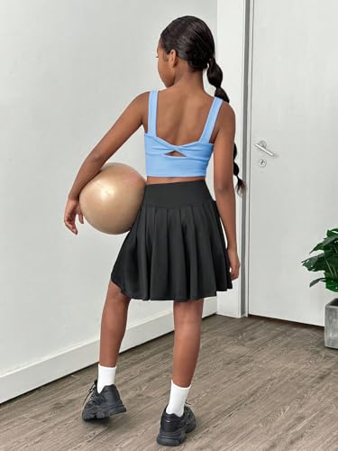 Image of WDIRARA Girl's Twist Back Sports Bras Backless Tank Top Workout Sports Shirts for Gym