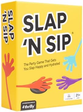 Slap N Sip A Hilarious Drinking Game with Sticky Hands, 200 Cards & A Sip Chip, Fast-Paced Adult Party Game for Game Nights, Funny Gift for Adults Ages 21+