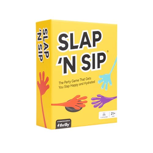 Slap N Sip A Hilarious Drinking Game with Sticky Hands, 200 Cards & A Sip Chip, Fast-Paced Adult Party Game for Game Nights, Funny Gift for Adults Ages 21+