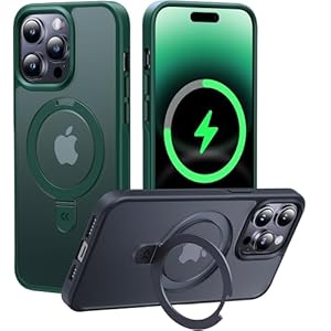 CASEKOO Designed for iPhone 14 Pro Max Case with Magnetic Invisible Stand [Military Drop Protection] [Compatible with MagSafe] Shockproof Slim Translucent Matte Promax Case 6.7 Inch, Green