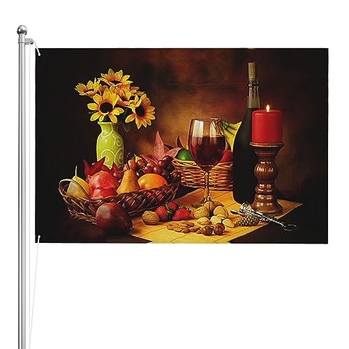 Drapeau de vin de fruits et de nourriture 1,2x1,8 m pour décoration de jardin