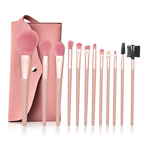 12 Pcs Makeup Brush Set Professional Premium Synthetic Foundation Powder Face Contour Concealers Eye Shadow Eyebrow Blush Blending Makeup Brushes with Case for Girls Women Birthday Christmas Gift