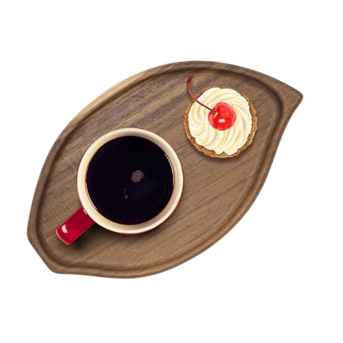 Bandeja de mesa de café retro en madera para servir repostería y velas 8