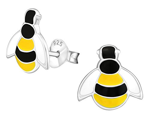 Best Wing Jewelry .925 Sterling Silver Bumble Bee Stud Earrings