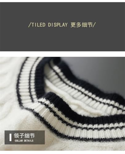 Men's Winter Wool Cashmere Sweater Twisted Flower Thickened O-Neck Pullover Loose Striped Knit Warm Sweater2