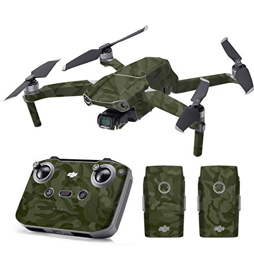 SopiGuard Skin for DJI Mavic Air 2 Precision Vinyl Sticker Full Drone Set + Controller + 3 Battery Skins (Green Camo)